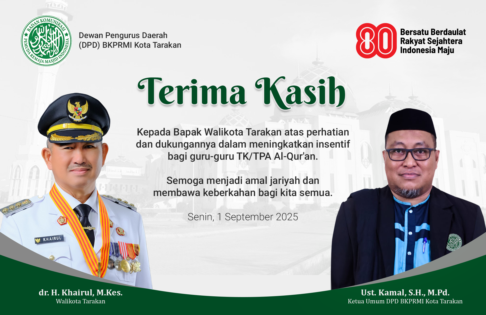 Launching Relaksasi Pajak Daerah 2025 dan Kenaikan Insentif Guru Ngaji, Kader, serta Ketua RT di Kota Tarakan